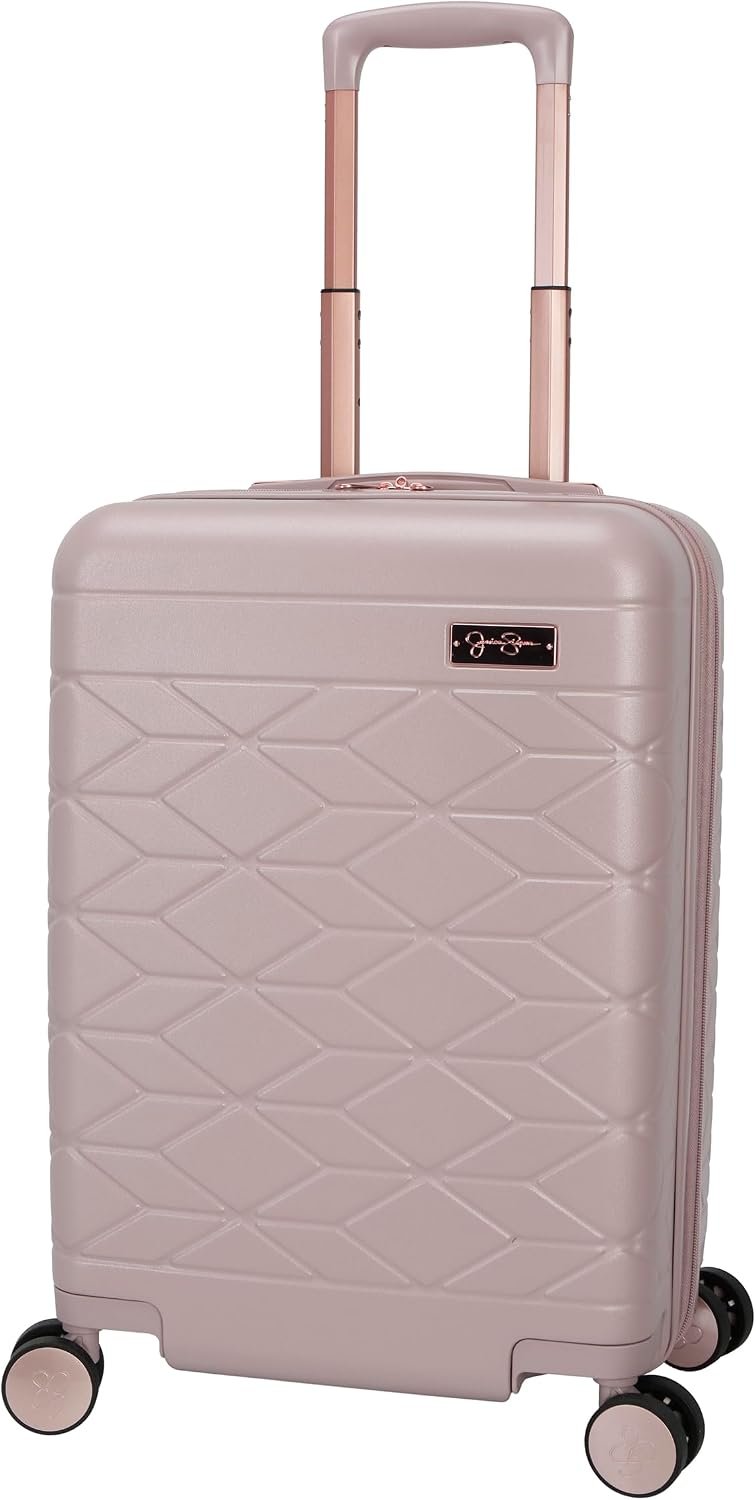 Jessica Simpson Aris 20" Expandable 8-Wheel Spinner Carry On Luggage Suitcase, Adobe Rose