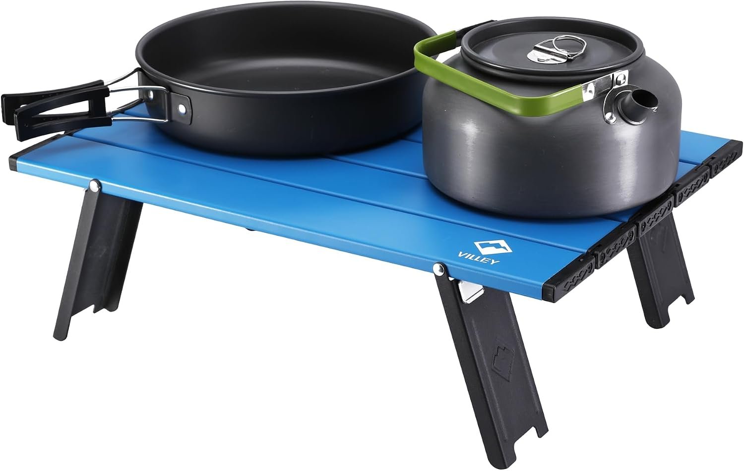 VILLEY Portable Mini Folding Beach Table, Ultralight Aluminum Side Table | Lightweight Aluminum Side Table with Carry Bag for Beach, Camping, Picnics, Hiking, Fishing & Travel, Blue - Image 8