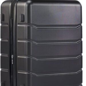 Sweetcrispy 21 Inch Carry On Luggage, Suitcase with Spinner Wheels | Expandable, ABS Hard Shell, Lightweight, Rolling, Smooth, TSA Lock, Business Trips, Short Vacations, Charcoal Black
