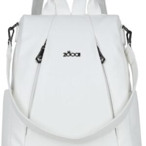 ZOCAI Backpack Purse for Women Medium Anti-Theft Backpacks Purses Design Leather Shoulder Bags with Removable Strap