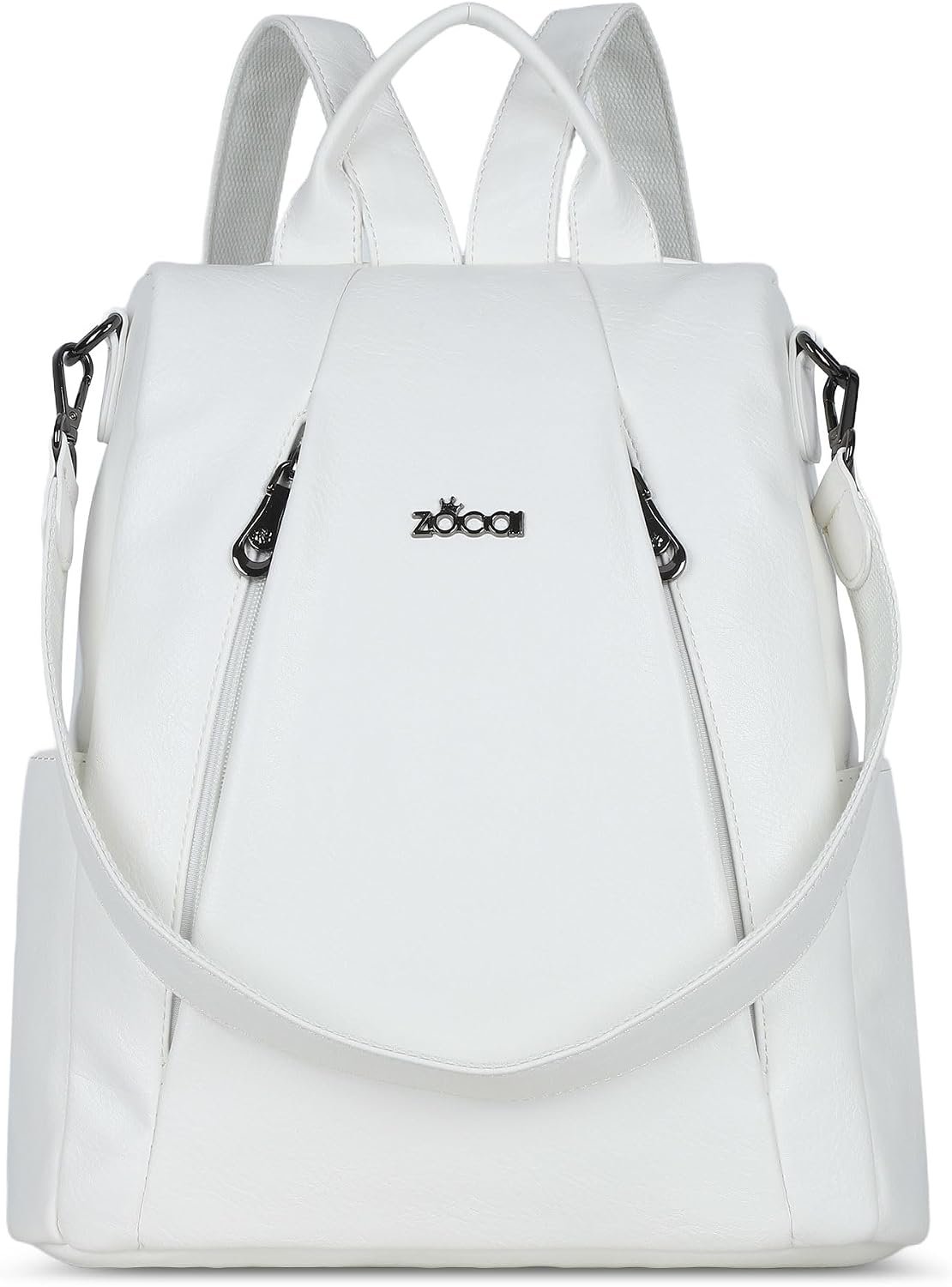 ZOCAI Backpack Purse for Women Medium Anti-Theft Backpacks Purses Design Leather Shoulder Bags with Removable Strap
