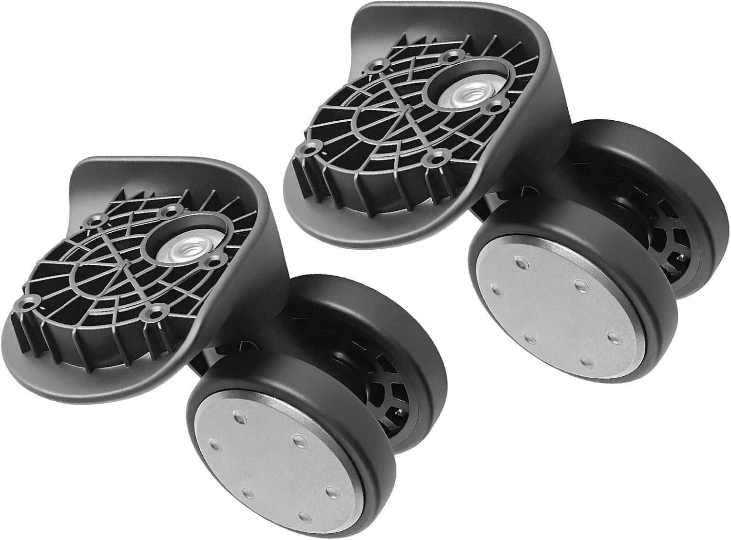 Luggage Wheels Replacement 2 Pack Heavy-Duty Suitcase Wheels with 5 Screw Holes,360° Smooth Rolling Spinner Casters for Luggage Repair(FW134-S) - Image 7