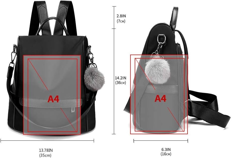 CHERUTY Women Backpack Purse Nylon Anti-theft Fashion Casual Lightweight Travel Shoulder Bag - Image 9