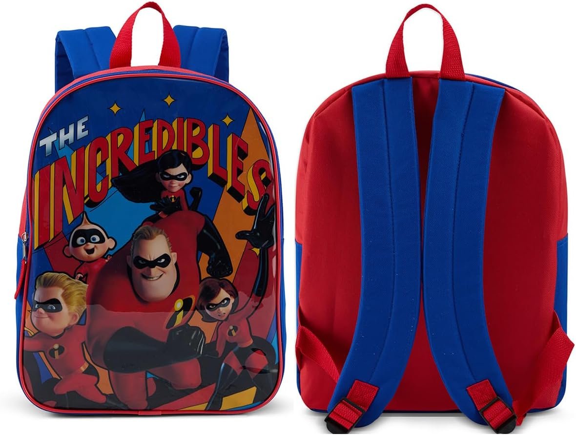 Disney The Incredibles Backpack - Boys Backpack for School | Cute Backpack & School Bag - Backpack for School, Daycare & Travel with Padded Straps, Roomy Zip Compartment & Top Handle - Image 2