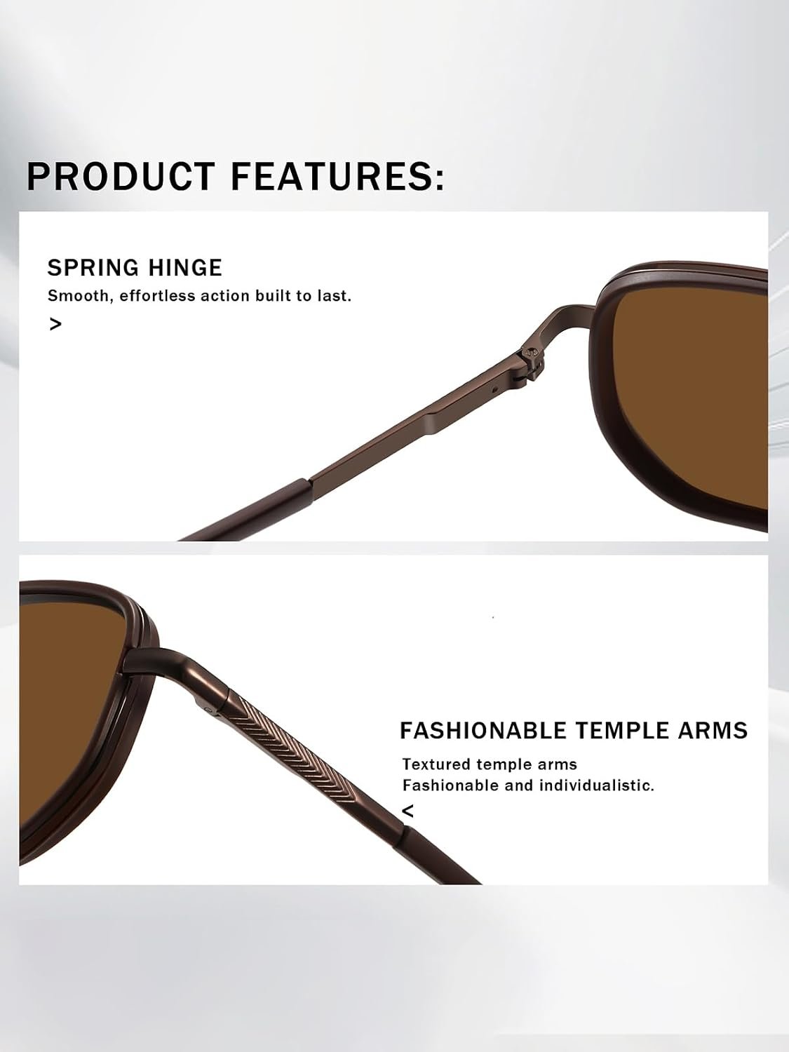kimorn Women's Tangle Free Aviator Sunglasses, Polarized UV400 Protecion | Retro Square Frame Shades, Small-Medium Fit, Driving, Beach, Daily Wear - Image 6