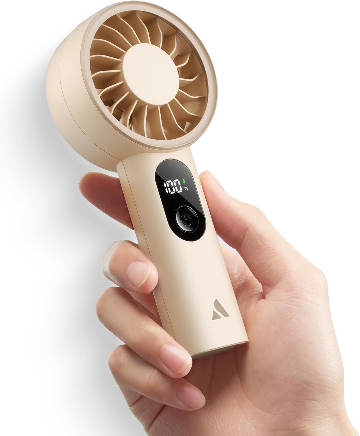 Aecooly Mighty Portable Fan, Powerful Handheld Fan, USB Rechargeable | [10H Max Cooling Time], Mini Personal Battery Powered, Pocket for Travel, Summer, Gifts for Women, Girls -Beige