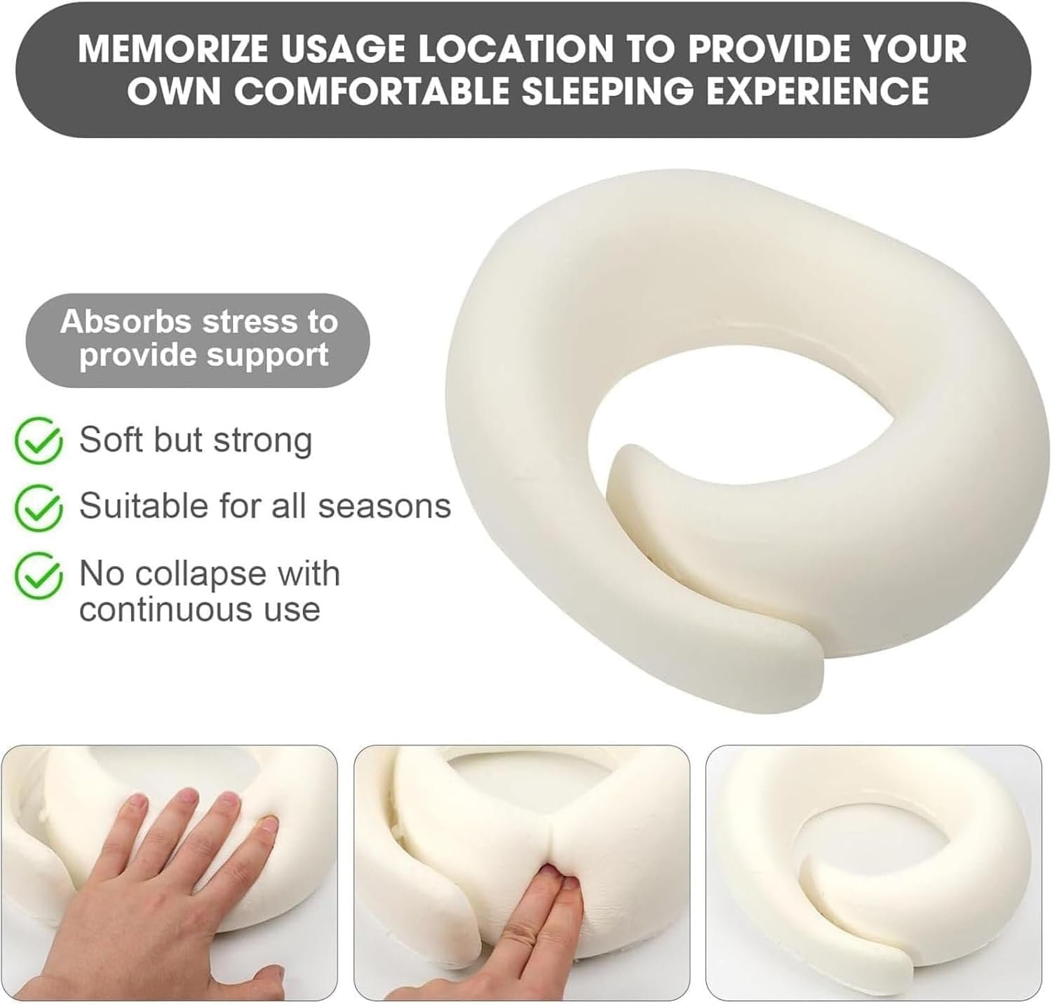 WEERSHUN Travel Pillow for Airplanes, 2026 New Memory Foam Neck Pillow with Chin Wrap for Traveling, Suitable for Airplanes, Offices and Cars - Image 6