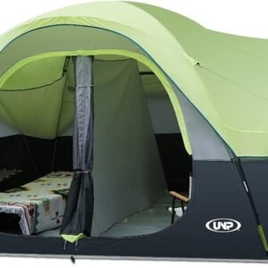 UNP 10 Person Tents for Camping Family Outdoor Camping Tent | 2 Rooms with Rainfly, Waterproof 5 Large Mesh Windows Size 18ft x 9ft x78in
