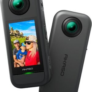 AKASO 360 Action Camera - 5.7K 360 Video with 1/2" 48MP Sensors, 72MP 360 Photo, 360-SuperSmooth, Invisible Selfie Stick Effect, 360° Horizon Lock, AI Tracking Standard Combo