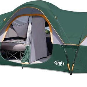 UNP 10 Person Tents for Camping Family Outdoor Camping Tent | 2 Rooms with Rainfly, Waterproof 5 Large Mesh Windows Size 18ft x 9ft x78in