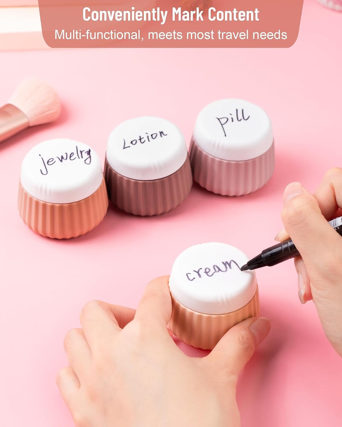 Mrsdry Travel Containers for Toiletries 4 Pack, TSA Approved Travel Size Toiletries, Portable Size Containers, With Clear Bag Leak Proof Silicone Jars, Essentials Creams Jars Carrying Small Items - Image 7