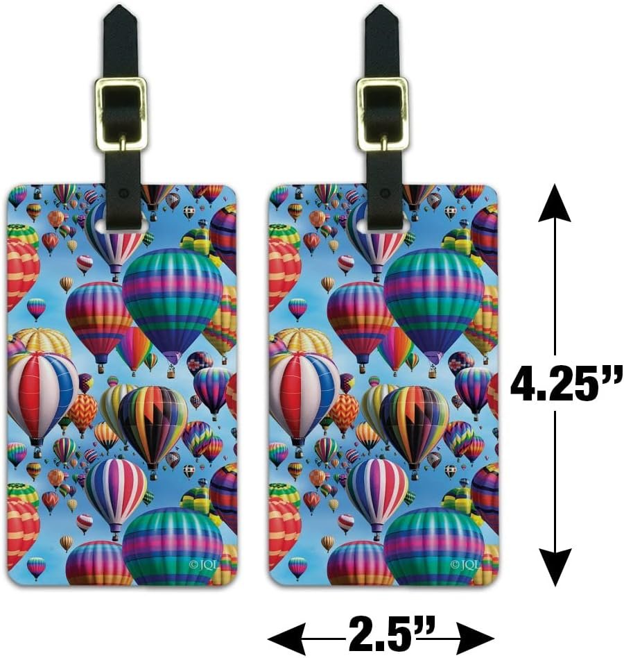 Hot Air Balloons Pattern Luggage ID Tags Suitcase Carry-On Cards - Set of 2 - Image 6