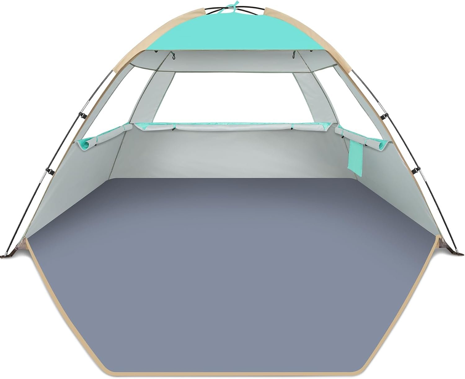 Gorich Beach Tent Sun Shelter for 3/4/6/8/10 Person with UPF 50+ UV Protection, Lightweight & Easy Setup Beach Shade Canopy, Portable Beach Shade Tent Beach Cabana