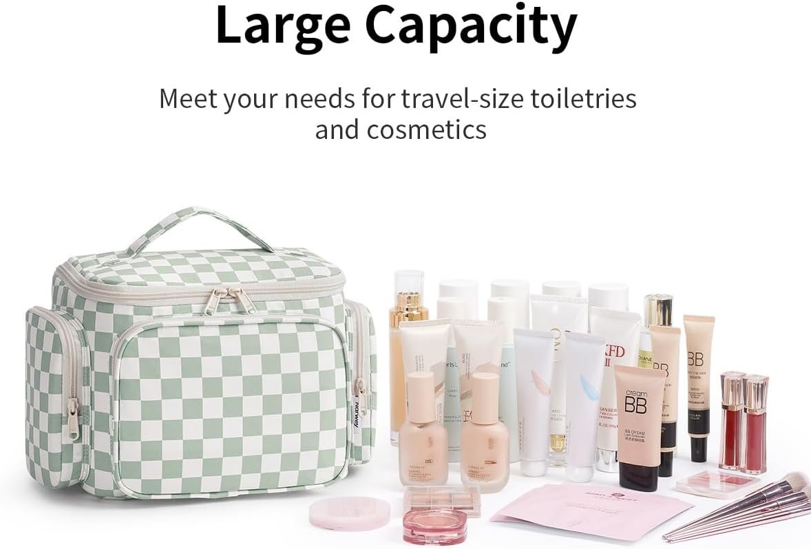Narwey Hanging Travel Toiletry Bag for Women, Large Makeup Cosmetic Bag | Wide Open, Organized Pocket, Dry Wet Separation, Portable Bathroom Travel Bag for Full Size Toiletries, Vivid Pattern, Gifts - Image 7