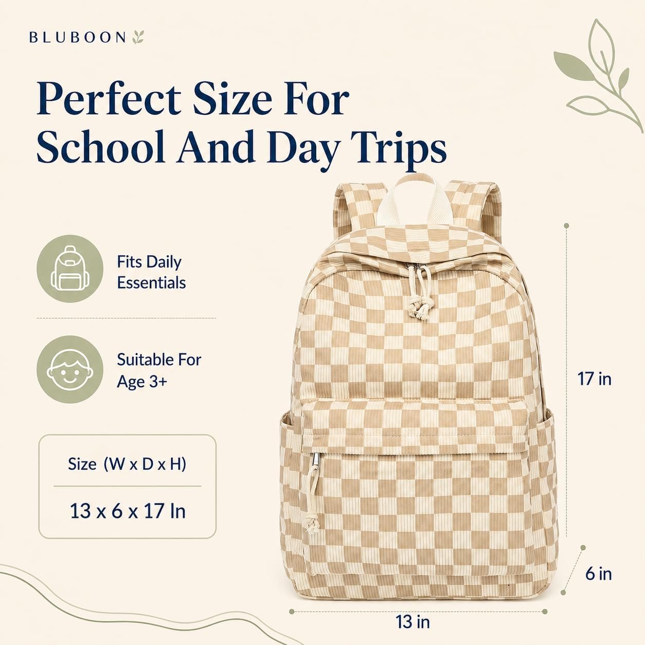 Bluboon School Backpack for Teen Girls Bookbags Elementary High School Corduroy Laptop Bags Women Travel Daypacks - Image 2