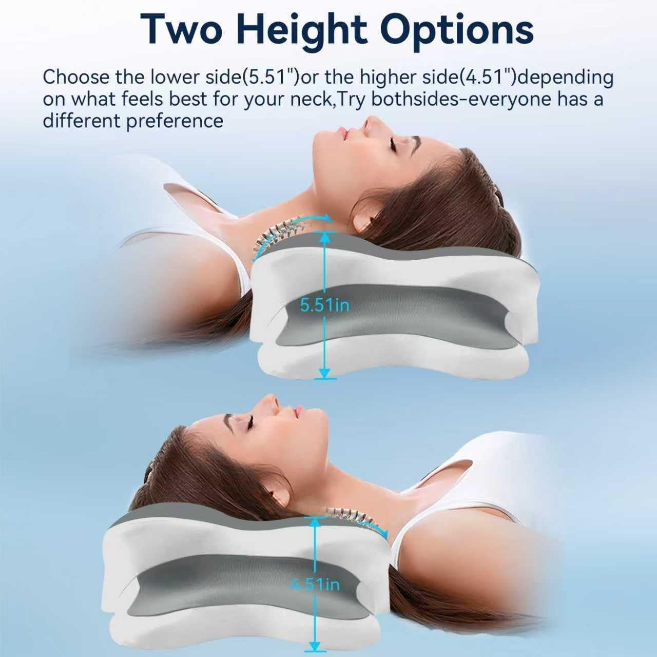 Sleep Apnea Pillow with Neck Pain & Snoring Relief -Orthopedic Cervical Pillow,Ergonomic Contour Memory Foam Pillow for Side, Back,Stomach,Dreamers,Medium Firm (Grey, Queen Size 25" lx15 wx5.8 h) - Image 3
