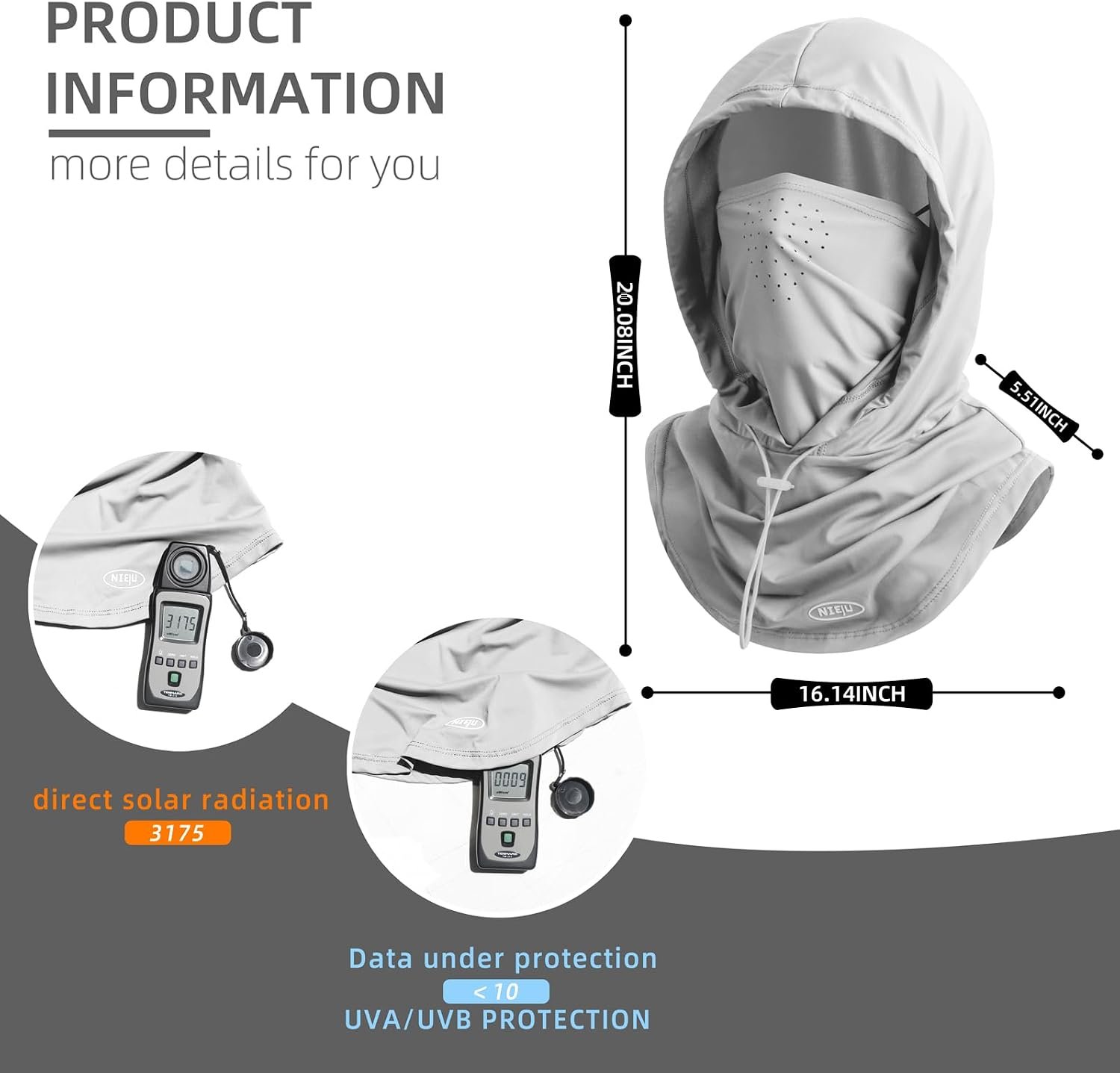 Summer Balaclava Face Mask with Breathable Holes Sun Face Shield for Men | Breathable cooling hood with adjustable fit for fishing, cycling and outdoor sports - Image 7