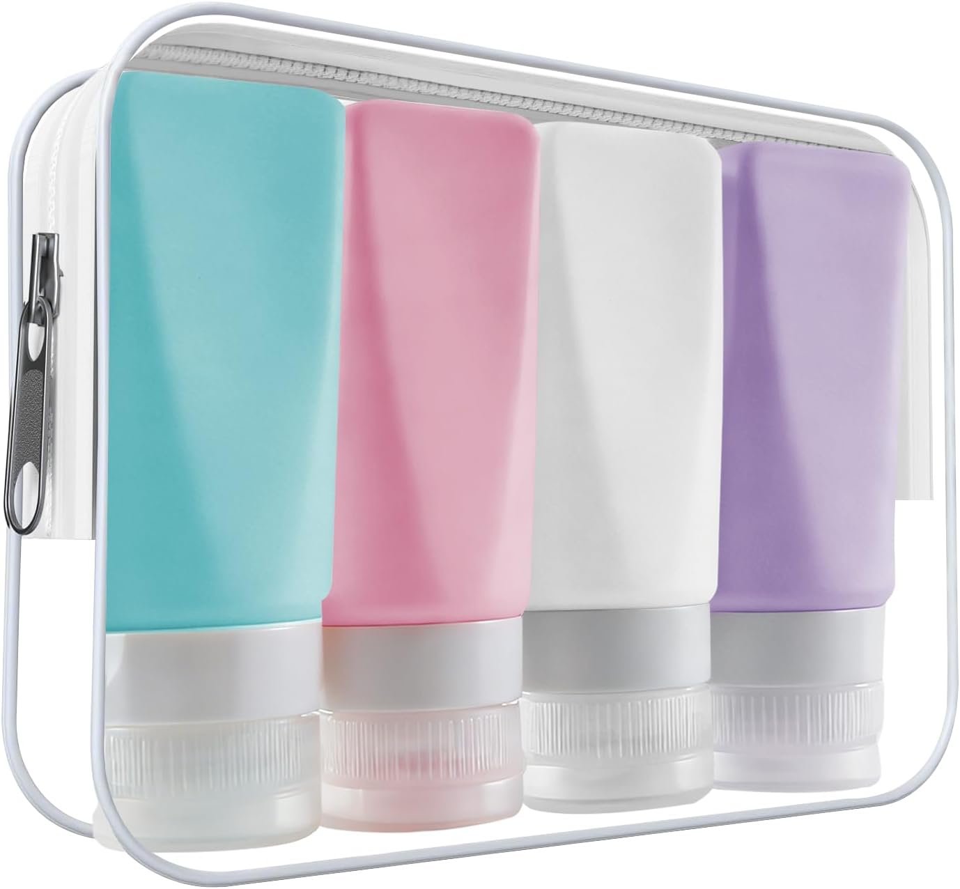 Travel Bottles Leak Proof,3 oz TSA Approved Silicone Squeezable, Refillable Containers Set for Toiletries Shampoo Conditioner Lotion