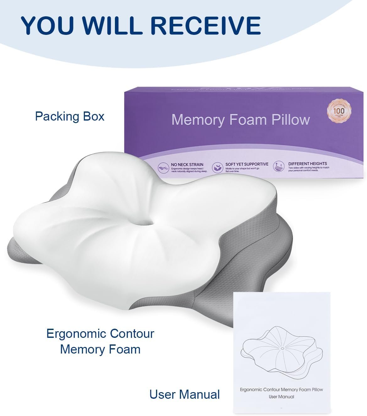 Ergonomic Memory Foam Pillow for Neck Pain Relief for All Sleepers - Image 8