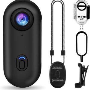 i3 4K Thumb Action Camera, Tiny Size, Mount Anywhere, Small Body Camera | with 64G Card, Spring Clip, Portable Vlogging, Hands-Free POV Recording, Helmet Cam for Cycling, Motorcycle