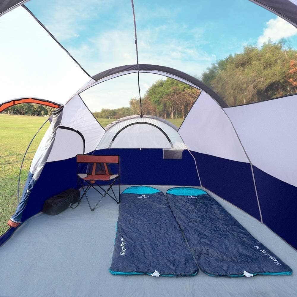 CAMPROS CP 8 Person Camping Tent, Room Divider, Rainfly, Weather Resistant | Family tent with 5 large mesh windows, double-layer design, and a carry bag, 14' x 9' x 72"(H) - Image 6