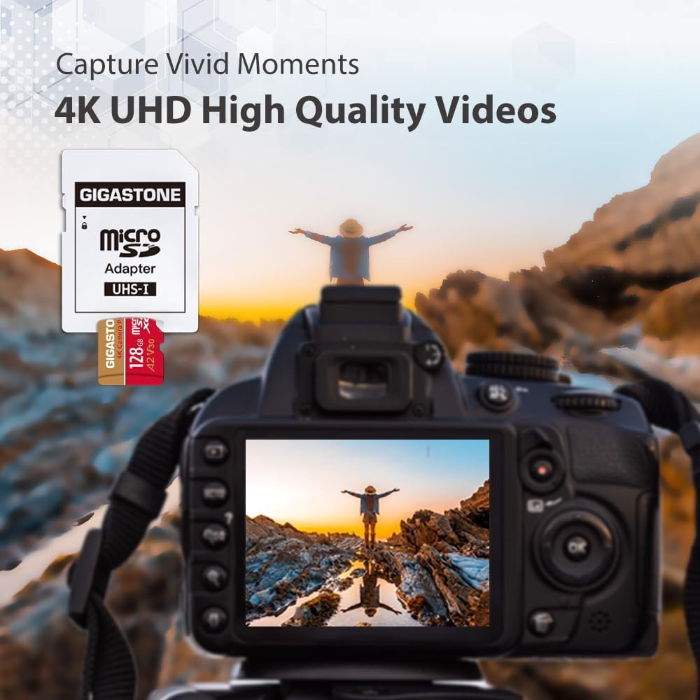 【5-Years Data Recovery】 GIGASTONE 128GB Micro SD Card, 4K Video Recording for GoPro, Action Camera, DJI, Drone, Nintendo-Switch, R/W up to 100/50 MB/s MicroSDXC Memory Card UHS-I U3 A2 V30 C10 - Image 4