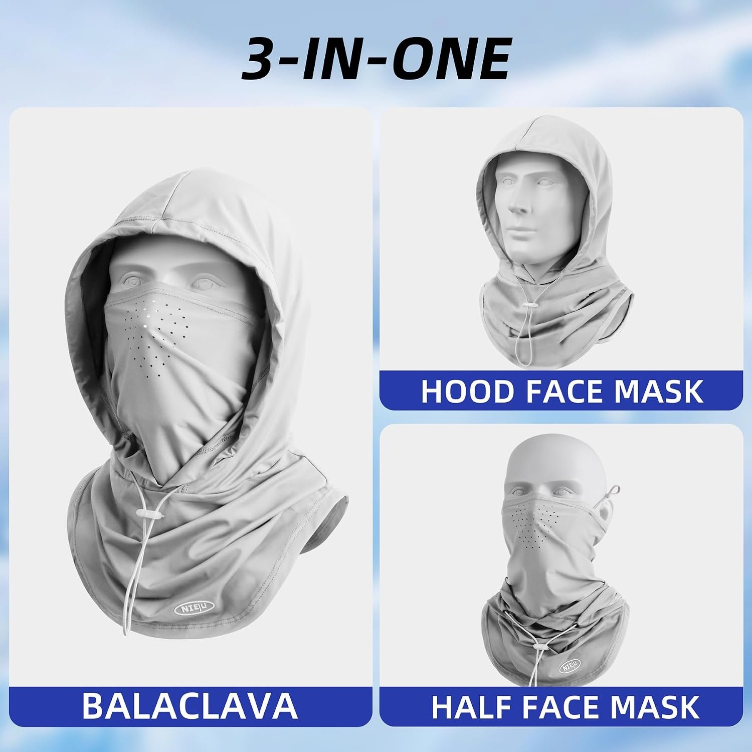 Summer Balaclava Face Mask with Breathable Holes Sun Face Shield for Men | Breathable cooling hood with adjustable fit for fishing, cycling and outdoor sports - Image 2