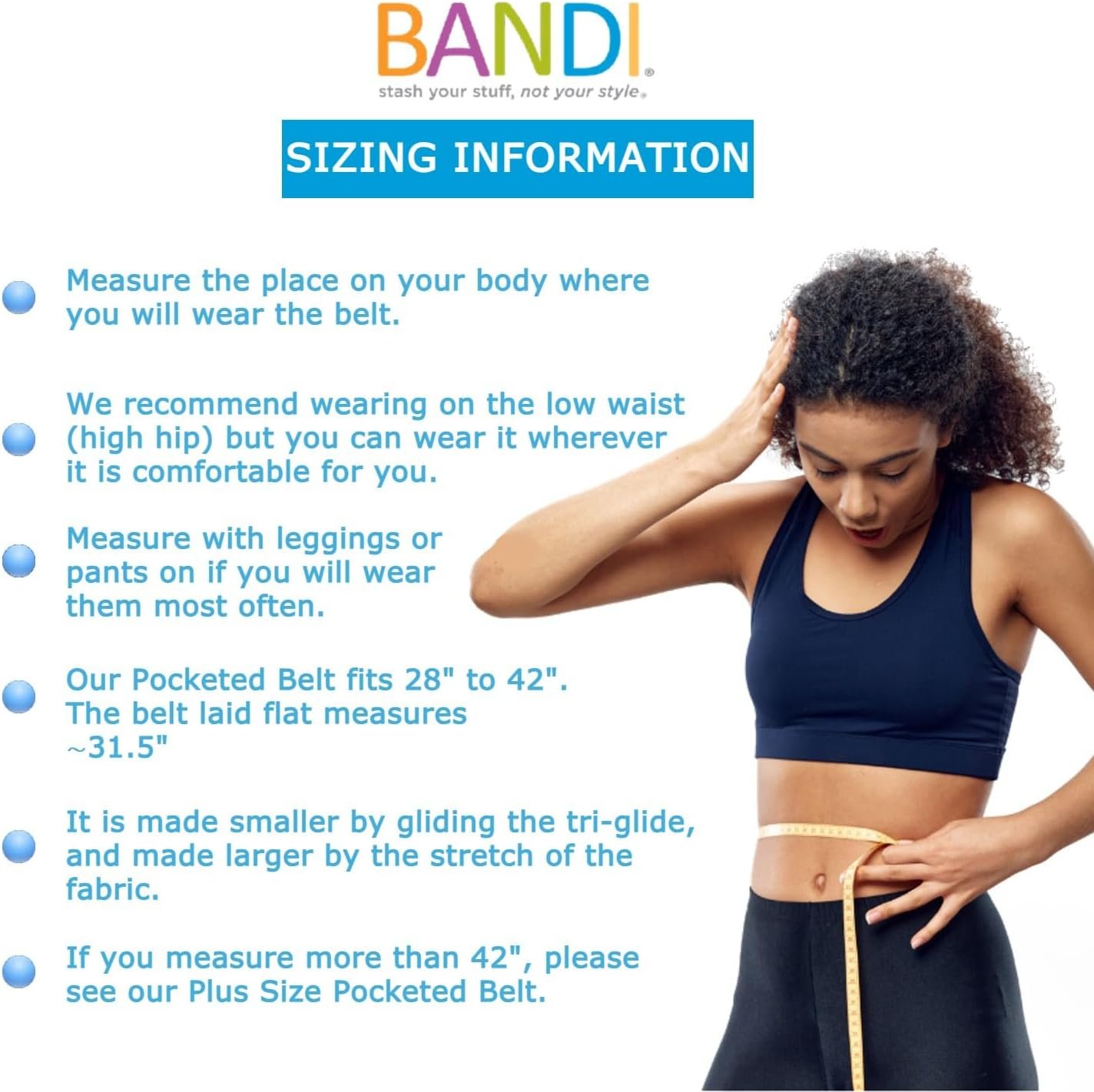 BANDI Running Belt for Women & Men – USA Made No-Bounce Adjustable Waist Pack & Secure Fanny Pack – Fits All Phones, Gels & Essentials – Zipper-Free, Medical Device Friendly - Image 6