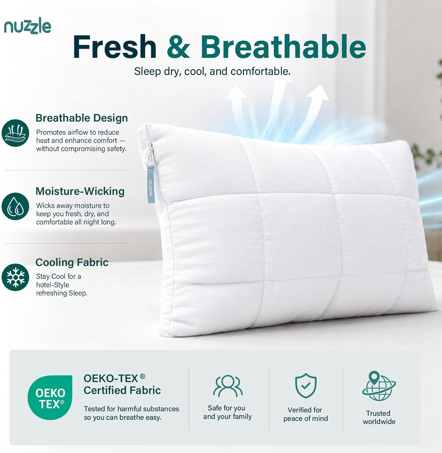 Nuzzle Adjustable Neck Pillow King Size Set of 2,Soft Luxury Hotel Feel | Bed Pillows King Size Set of 2 with Adjustable Height & Firm Feel for Side, Back and Stomach Sleepers–Gift for Women & Men - Image 4