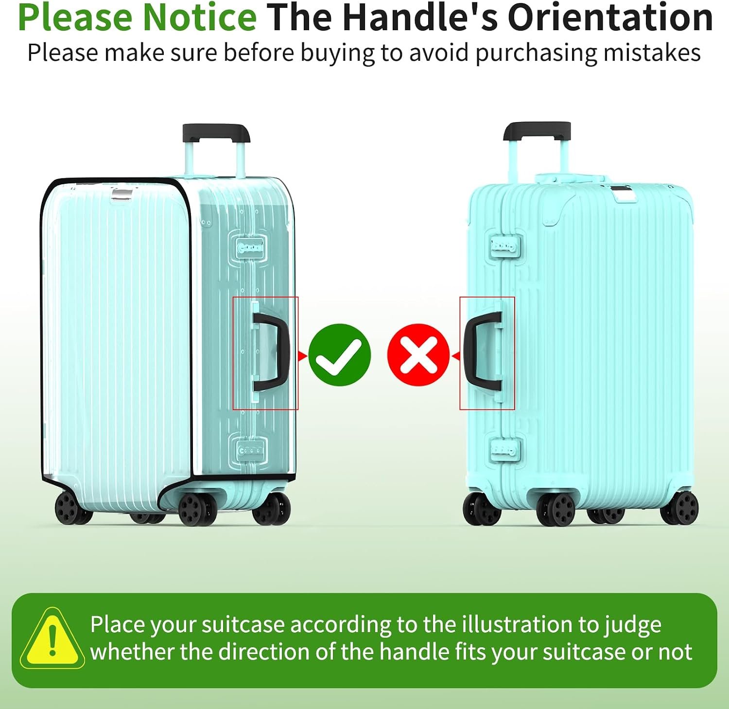24 Inch Clear PVC Waterproof Luggage Cover with Large Velcro | Thick Transparent Pvc, Waterproof Dustproof, Fits Rolling Luggage. Wide Velcro, Blocks Scratches, Stains And Dirt - Image 3