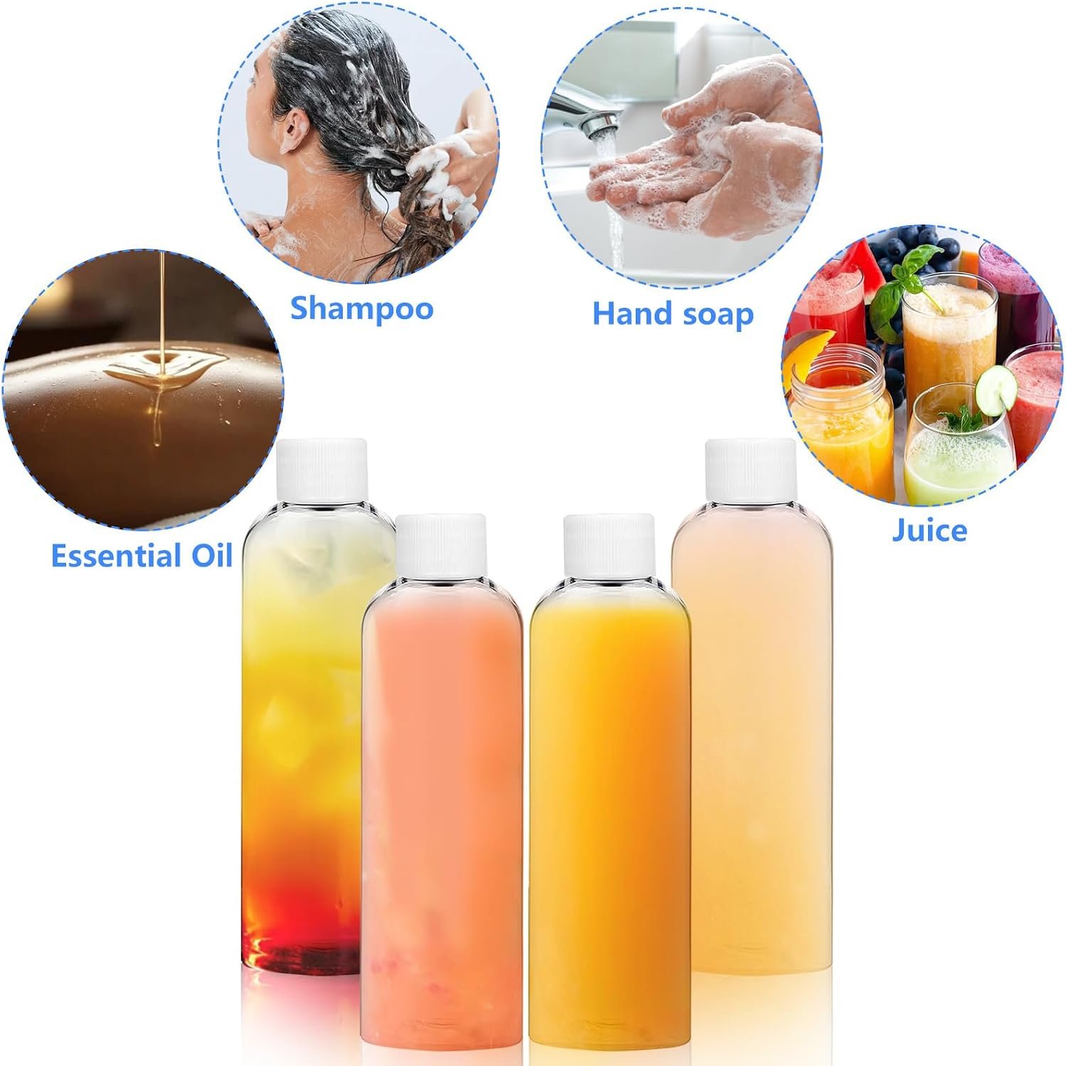 4 Pack 3.4 Oz (100ml) Clear Plastic Shot Bottles with caps | Travel Bottles for Health, Immunity, Wellness, Samples - Perfect for Ginger Juice & Personal Care on the Go - Image 5