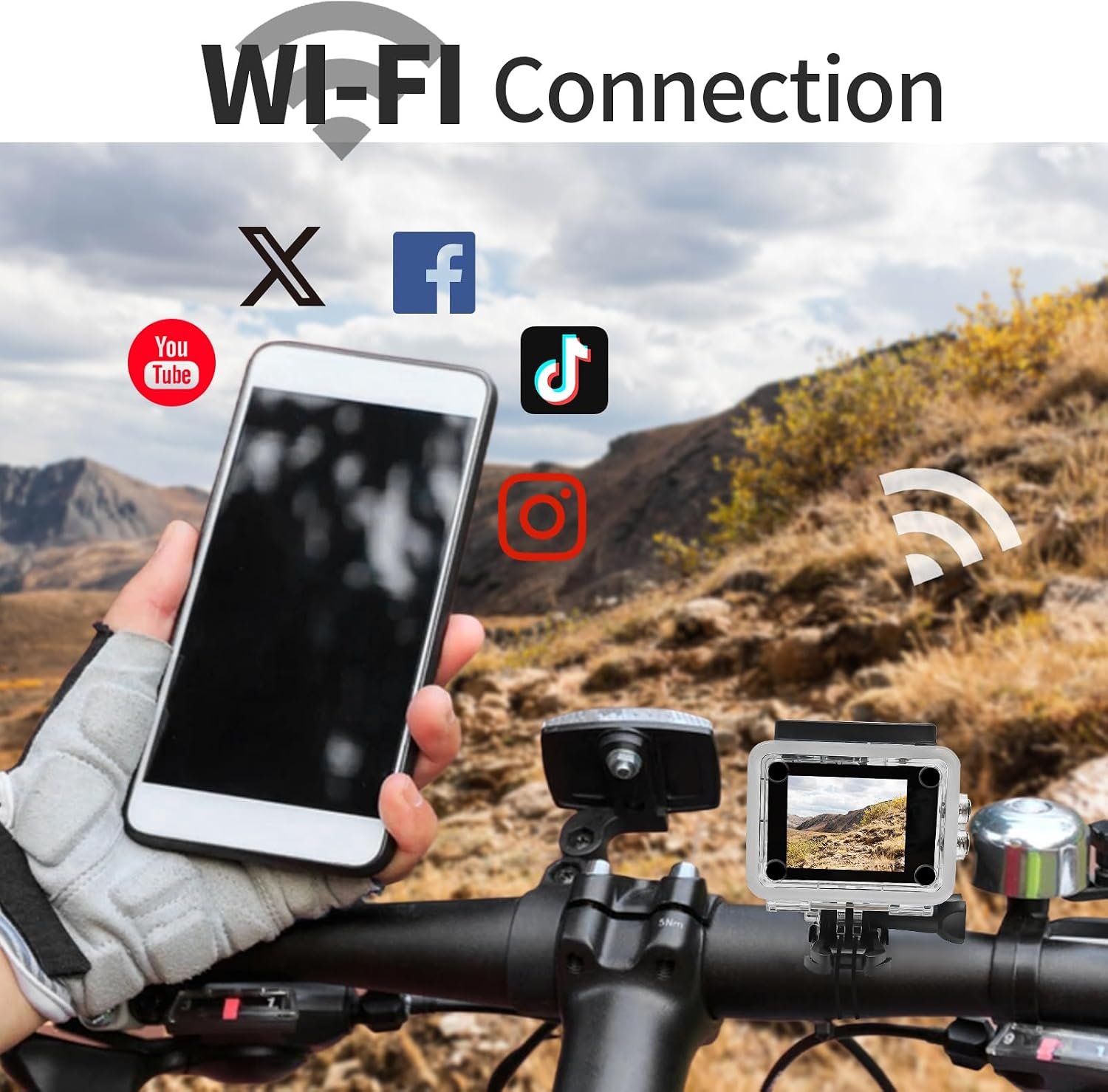 Action Camera 4K 30FPS, Waterproof Camera 30M Underwater Ultra HD 131FT 170°Wide Angle Shooting, with 2 x 1050 mAh Batteries for Cycling, Ice Skating, Skiing, Fishing, Climbing - Image 3