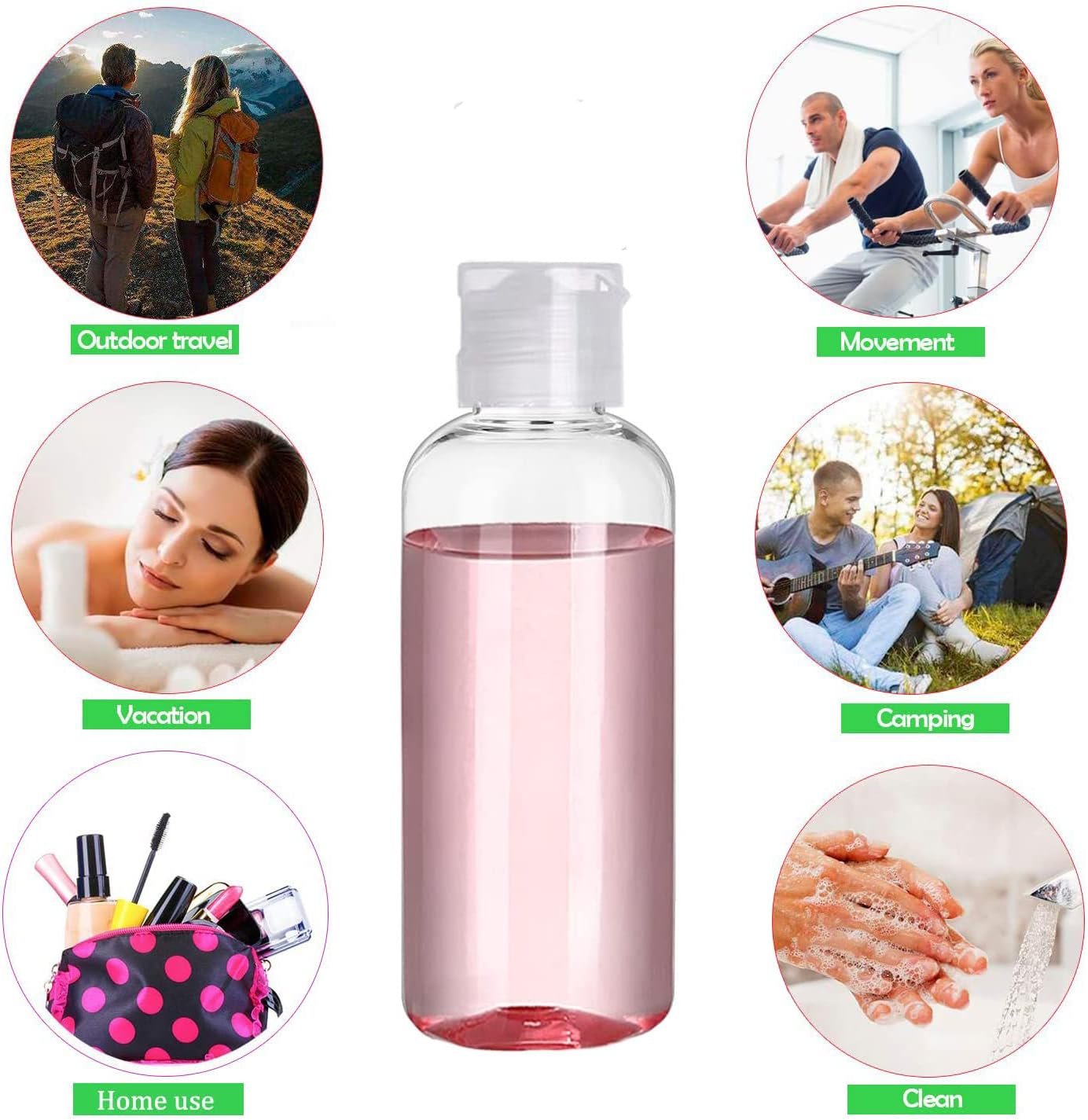 DNSEN 5 Pack 3.4oz Empty Plastic Travel Bottles for Toiletries TSA Approved Leak Proof Squeezable Travel Size Containers Travel Essentials Accessories, clear - Image 7