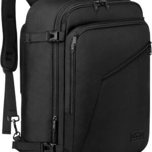 MATEIN Carry on Backpack, Extra Large Expandable Travel Backpack for Men | Airplane Approved, Weekender Bag for Women, mochila de viaje, Water Resistant, Lightweight Daypack for Flight, 40L, Black