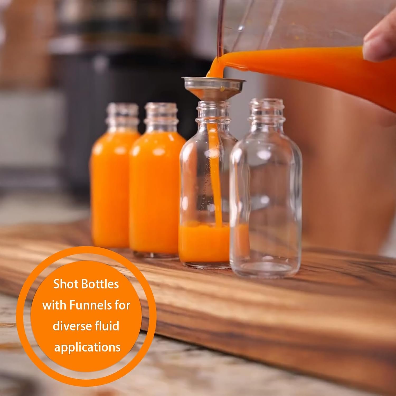6pack 2oz Ginger Shot Bottles, Reusable Glass Shot Bottles with Caps | Leak-proof Airtight Lid| Mini Travel Bottles | Ideal for Ginger, Juice& Immunity Shots | Premium Food-Grade Glass - Image 4