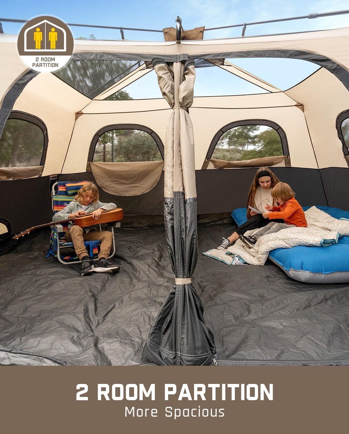 FanttikOutdoor 4/6/8/10 Person Instant Tent for Camping Setup in 60s | Camping Tent with Rainfly & Windproof, Portable Instant Cabin Tent with Carry Bag for Family Camping & Hiking - Image 5