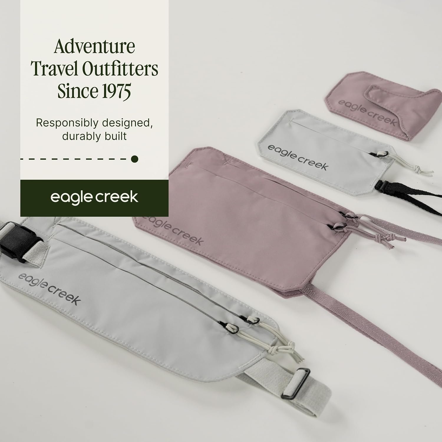 Eagle Creek Undercover RFID Money Belt, Storm Grey | Slim Travel Waist Pouch with RFID Blocking, Secure Passport, Cards, and Cash, Adjustable Strap, Lightweight and Discreet - Image 6