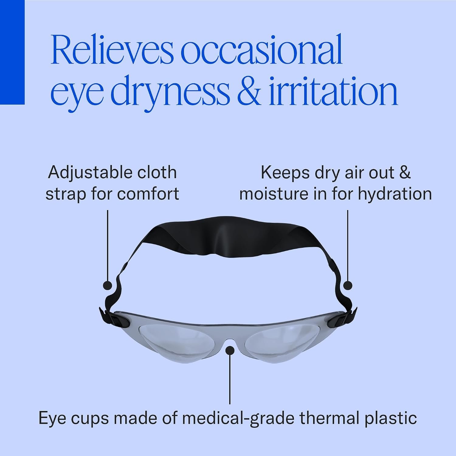 Eyeseals Hydrating Sleep Mask, Clear - CPAP Compatible | Latex-Free Eye Mask for Sleep to Block Dry Air, Retains Moisture to Soothe Dry, Irritated Eyes & Provides Eye Care Overnight - Image 3