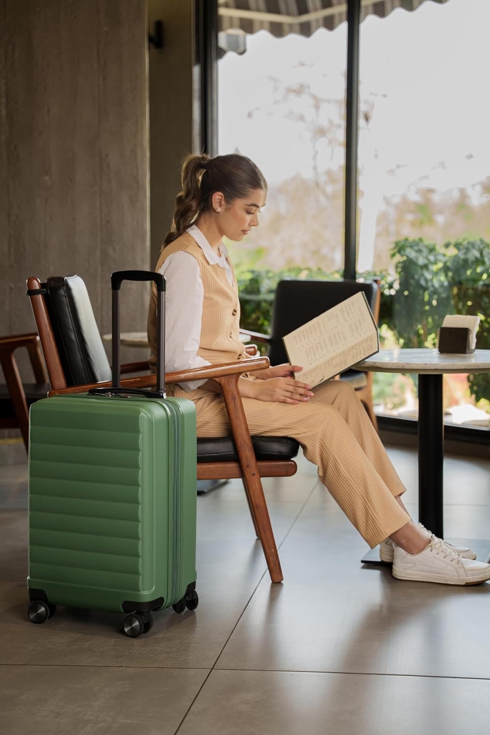 TRIPS EON 20-Inch Carry-On Lightweight Durable Hardside 8-Wheel Spinner Cabin Size Luggage, Ash Rose - Image 8