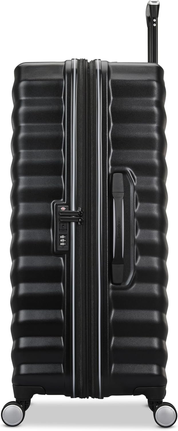 Samsonite Hard-Sided 28-Inch Lightweight Checked Large Expandable Element Suitcase: Durable, 360° Spinner Wheels, Adjustable Telescopic Handle, TSA-Approved Lock - Alpine Black - Image 3