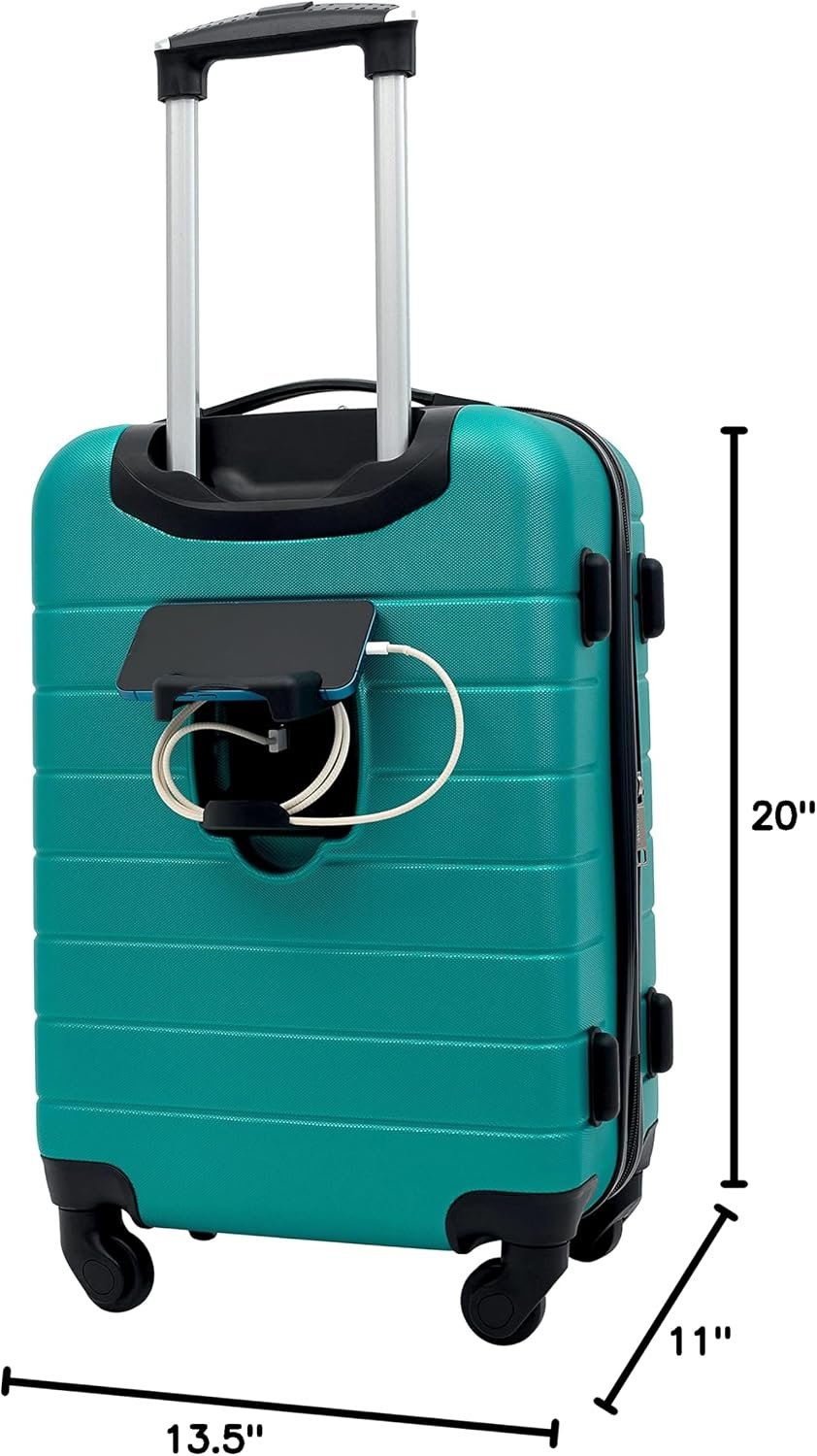 Wrangler Smart Spinner Hardside Luggage, 2 Piece Set, Teal - Image 8