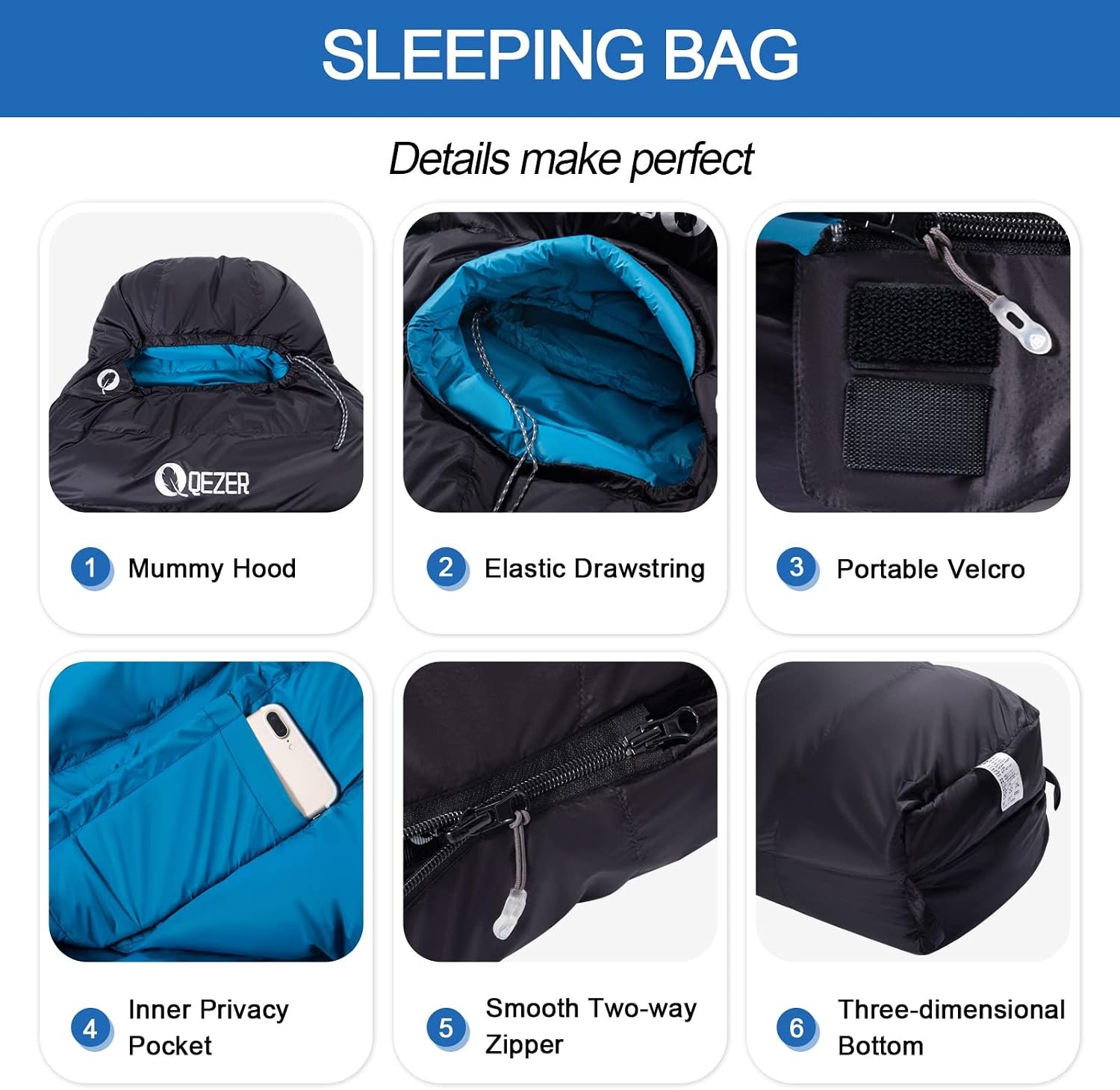 Down Mummy Sleeping Bag for Adults, 600 Fill Power Backpacking | 0°F 10°F 15°F 20°F,Cold and Warm Weather Use, Down, Lightweight Compact Carry, Camping Hiking Backpacking - Image 4
