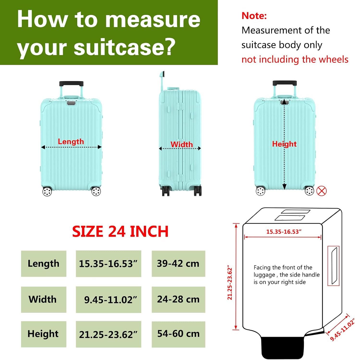 24 Inch Clear PVC Waterproof Luggage Cover with Large Velcro | Thick Transparent Pvc, Waterproof Dustproof, Fits Rolling Luggage. Wide Velcro, Blocks Scratches, Stains And Dirt - Image 2