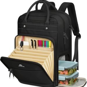 MATEIN Work Backpack with Lunch Compartment, 15.6 Inch Laptop Backpack | Detachable, with Organized Pocket, Commute Office College, Computer Backpacks for Men Women, Meal Prep Bag, Gift for Nurse