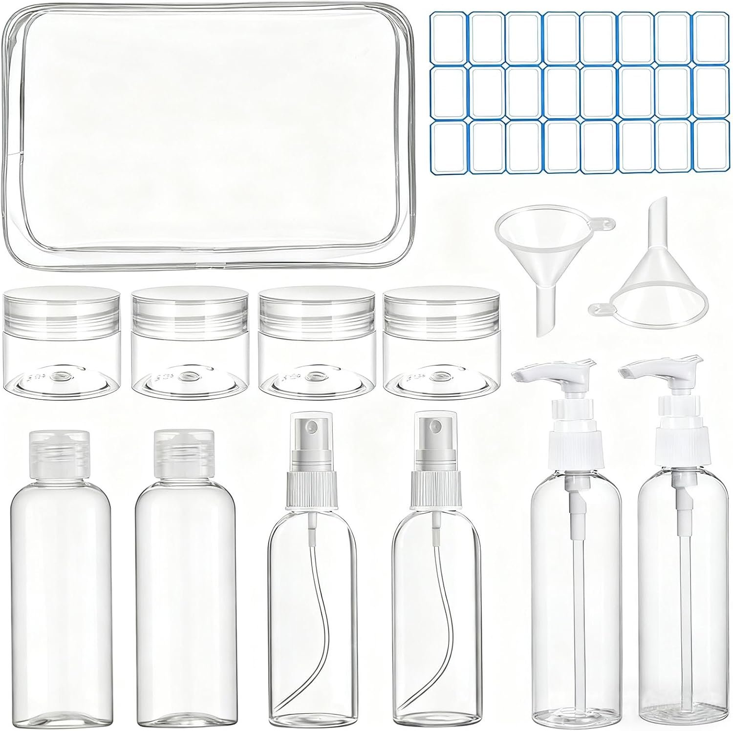 DTDNZKN 14 Pack Travel Bottles Set for Toiletries TSA Approved | Leak-Proof Containers for Shampoo, Conditioner, Lotion, and Body Wash - Convenient and Practical Travel Accessories - Image 2