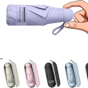 BAODINI Mini Travel Umbrella with UV Sun Protection, Compact Pocket-Size | 8.6 oz Lightweight, Small Portable for Sun & Rain, Fit Purse & Backpack, Travel essentials for Disney & European Trip