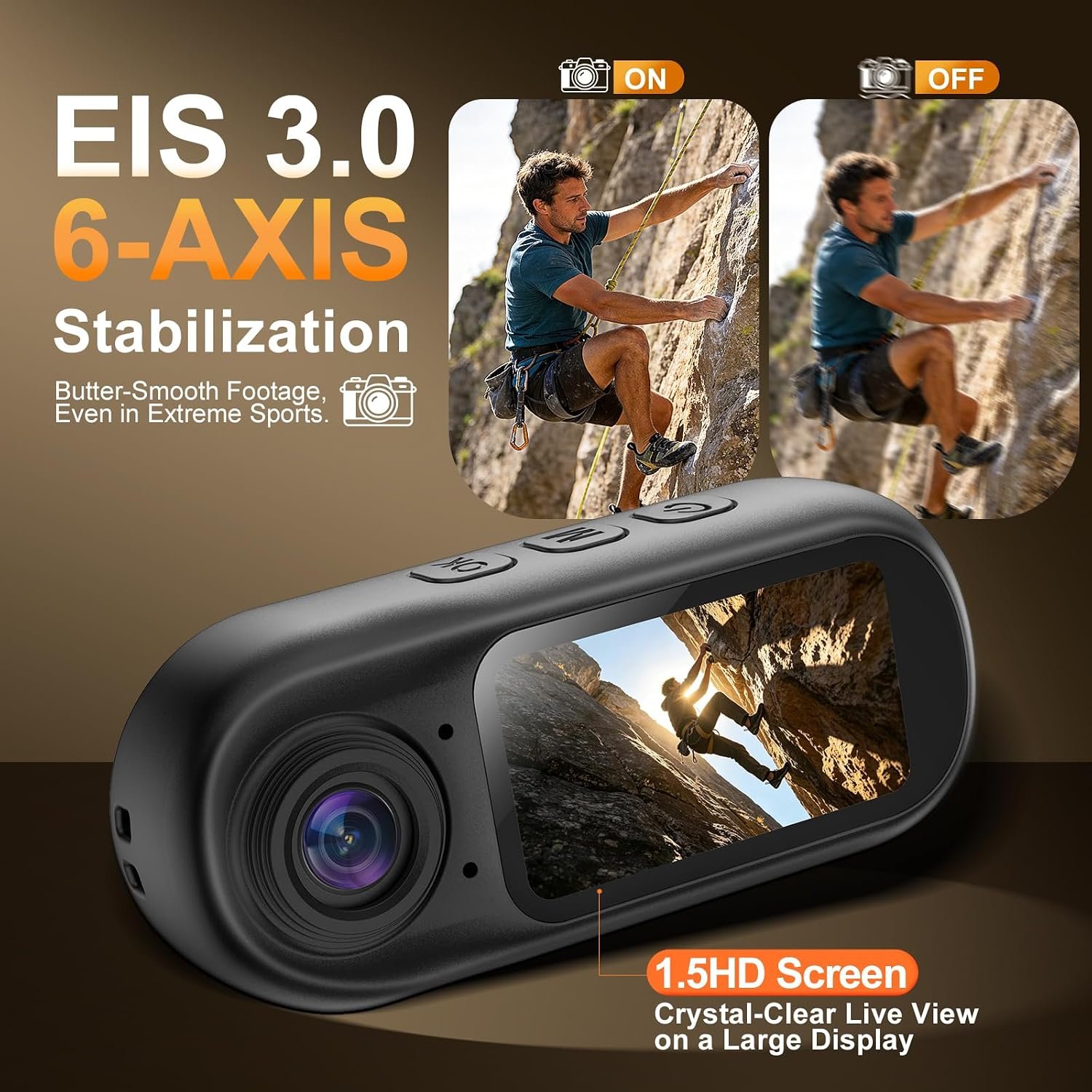 4K Mini Body Camera with Audio and Video Recording, Tiny Magnetic Action Camera with 1.5" Screen, 6‑Axis EIS, WiFi + Bluetooth, Portable Clip On Wearable POV Camera for Motorcycle Helmet, Sports, Pet - Image 3