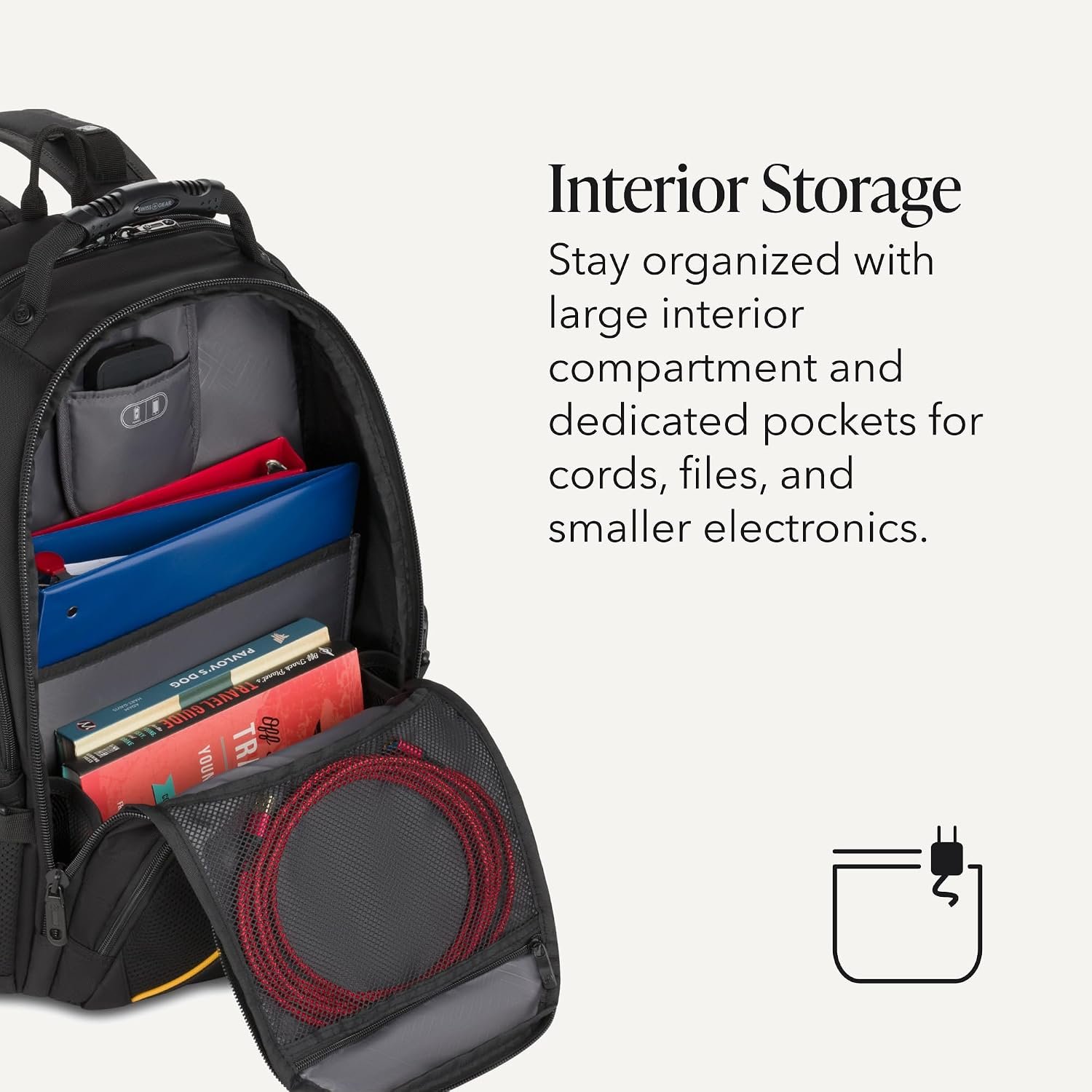 SWISSGEAR 1900 ScanSmart Laptop Backpack, Fits Most 17-Inch Laptops, TSA-Friendly Lay-Flat Design, RFID Protection, and Tablet Pocket, Black, 31L, 18.5-Inch - Image 5