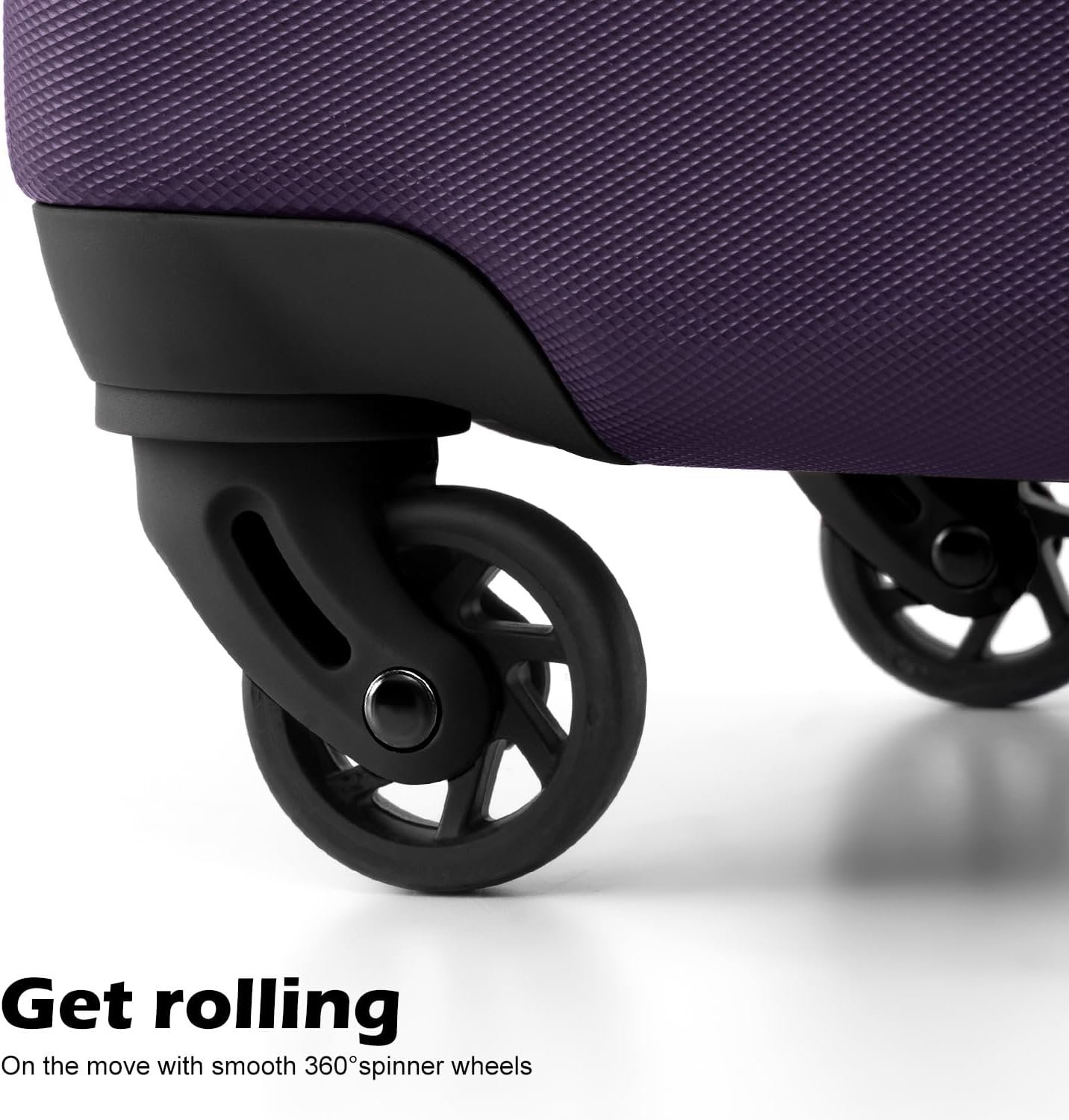 Coolife Luggage Set, Lightweight Durable Hardshell, 3 piece, Purple | suitcase set with 360° Spinner Wheels, TSA-approved Lock, Checked Family Travel, 20/24/28 Inch - Image 3