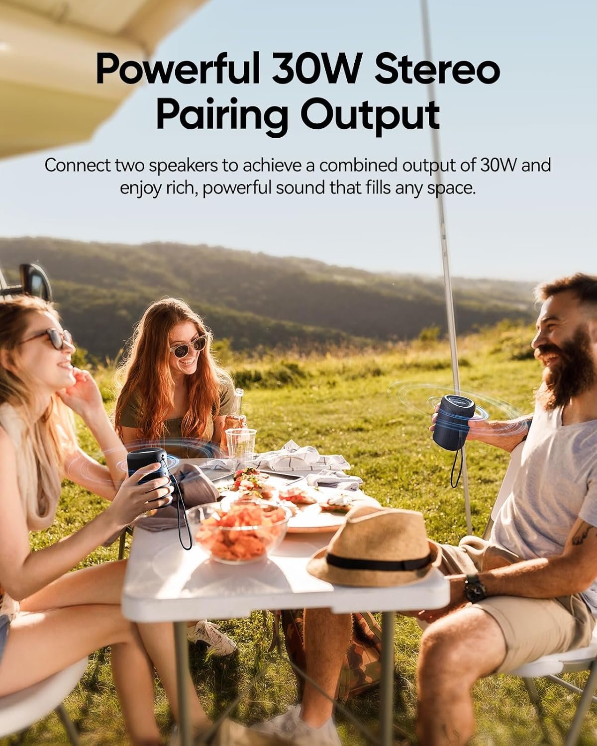 Portable Bluetooth Speaker Beach Essentials: IPX5 Waterproof for Outdoor/Powerful HD Sound/Dynamic Light/All Day Playtime/Wireless BT 5.3/TWS Pairing, Travel|Camping|Pool Accessorie, School Supplies | Powerful HD Sound,Dynamic Light,All Day Playtime,Wireless BT 5.3,TWS Pairing,Travel|Camping|Pool Accessorie,School Supplies - Image 8